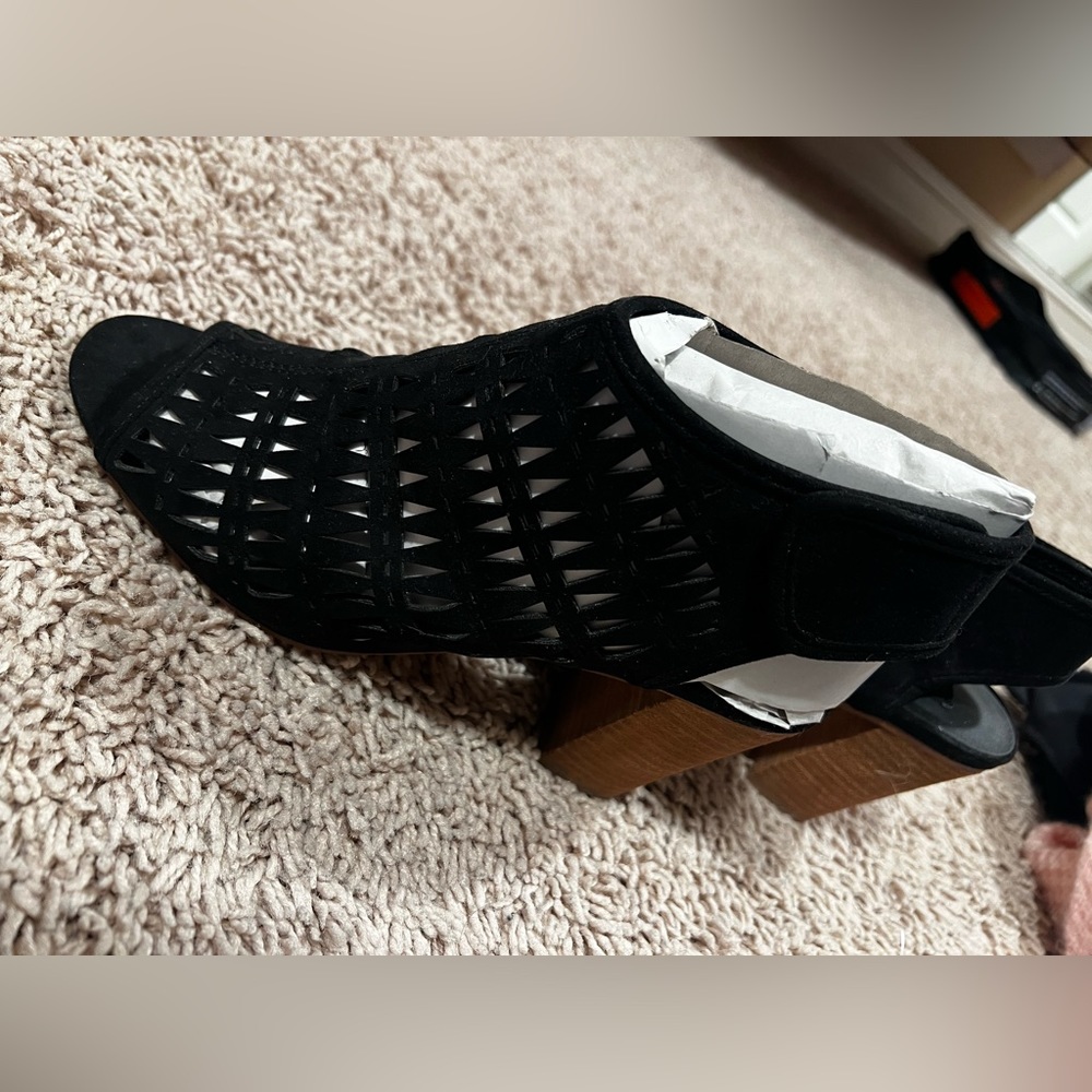 Black open toed heels